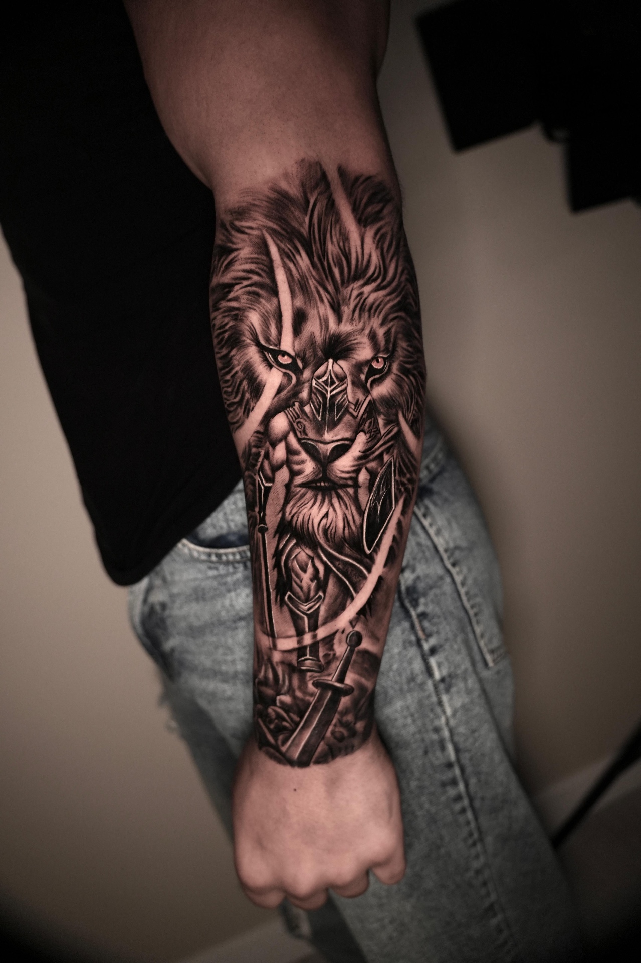 Lion Warrior — Sleeves tattoo by Sahil